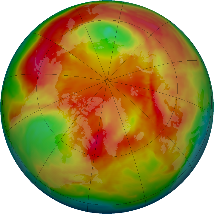 Arctic ozone map for 03 March 2010